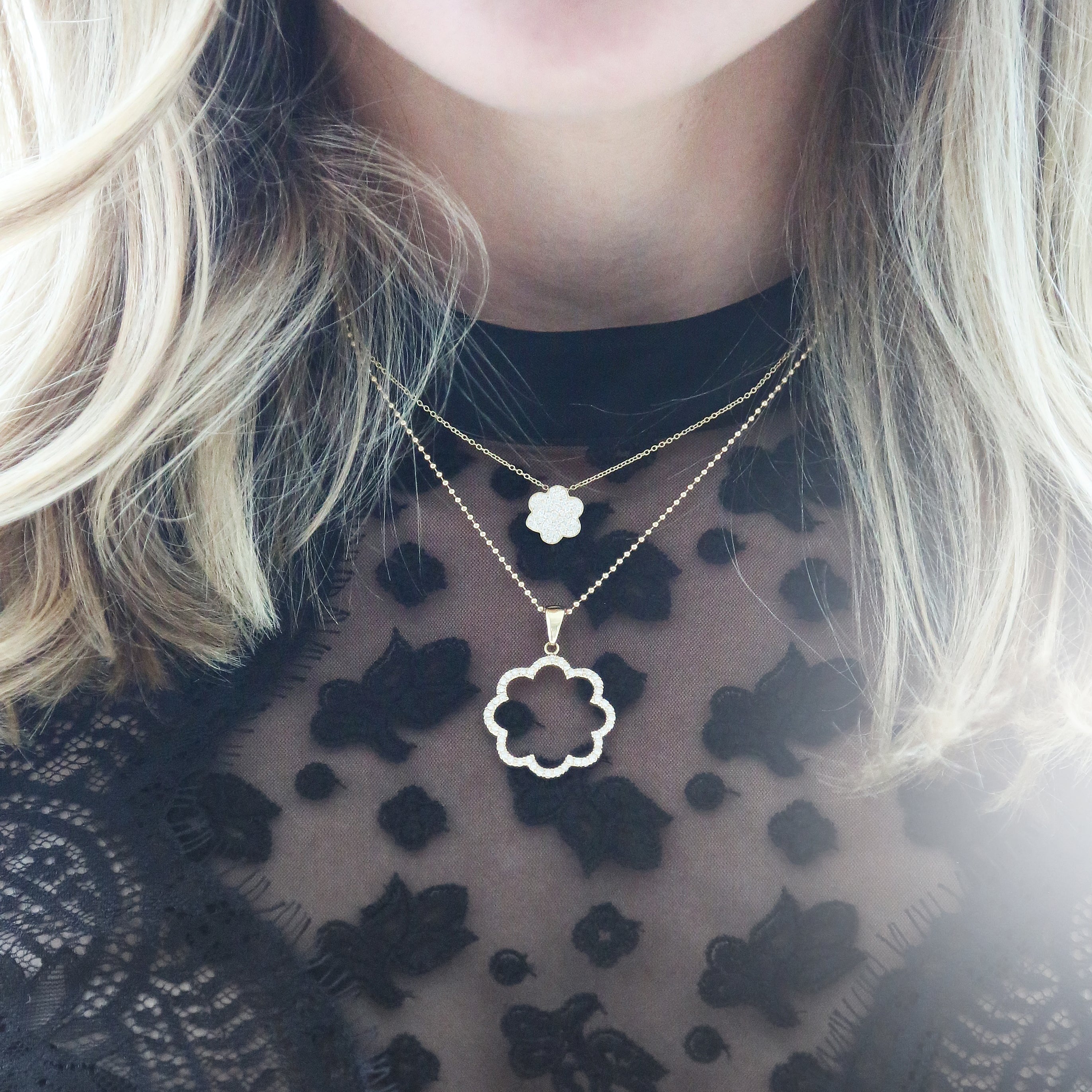 Mini Pave Diamond Amelie Necklace