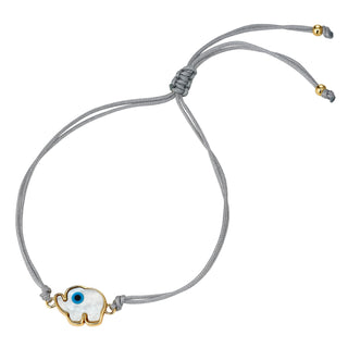 Grey Elephant Cord Bracelet