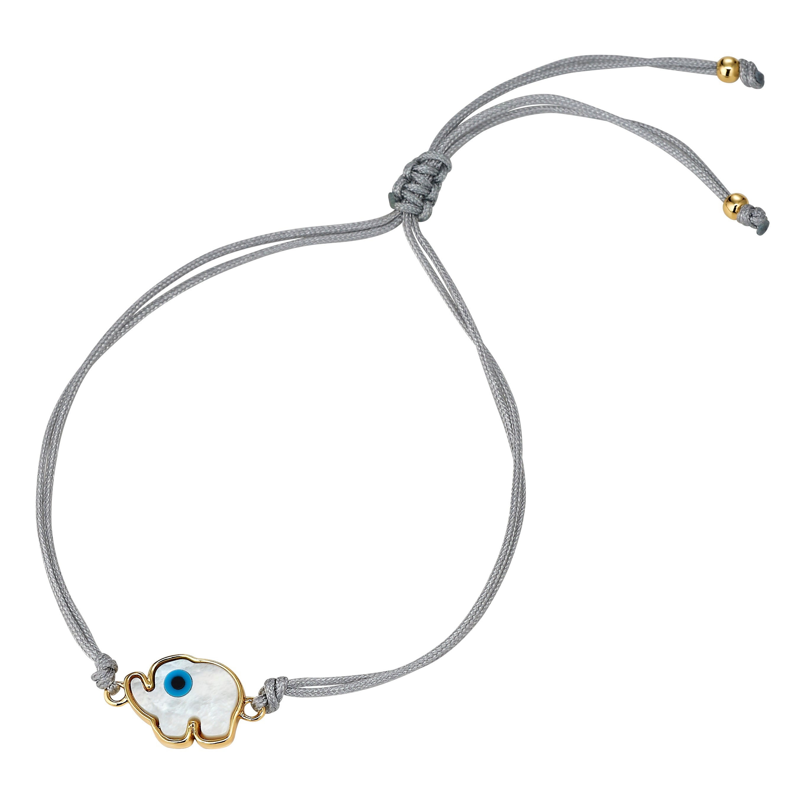 Grey Elephant Cord Bracelet