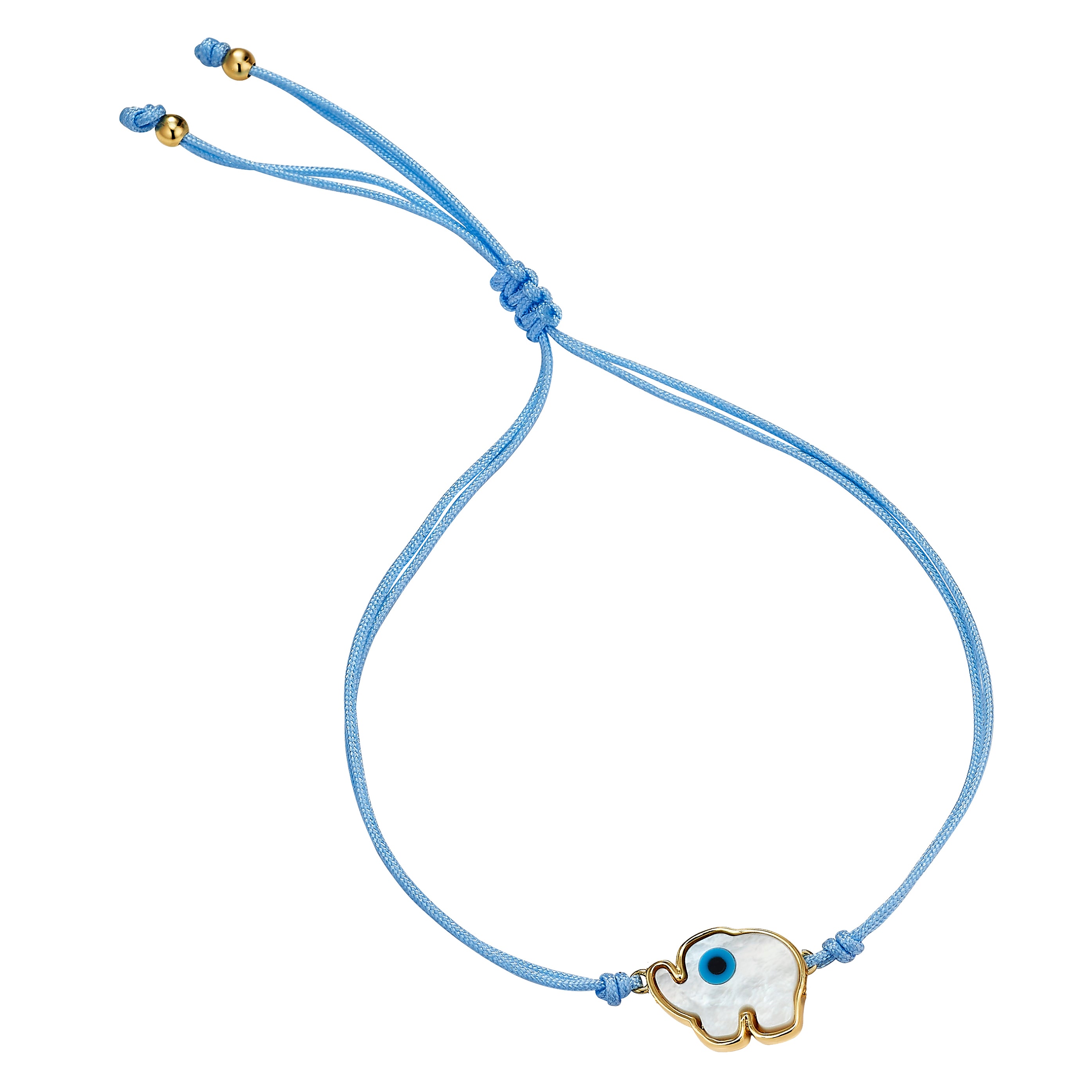 Light Blue Elephant Cord Bracelet