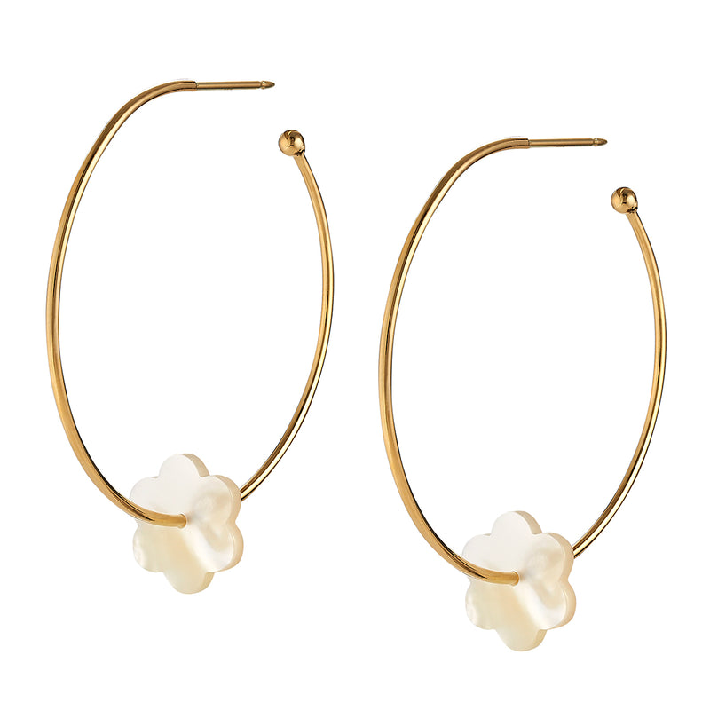 Cato Fashions | Cato Pink Flower Hoop Earrings