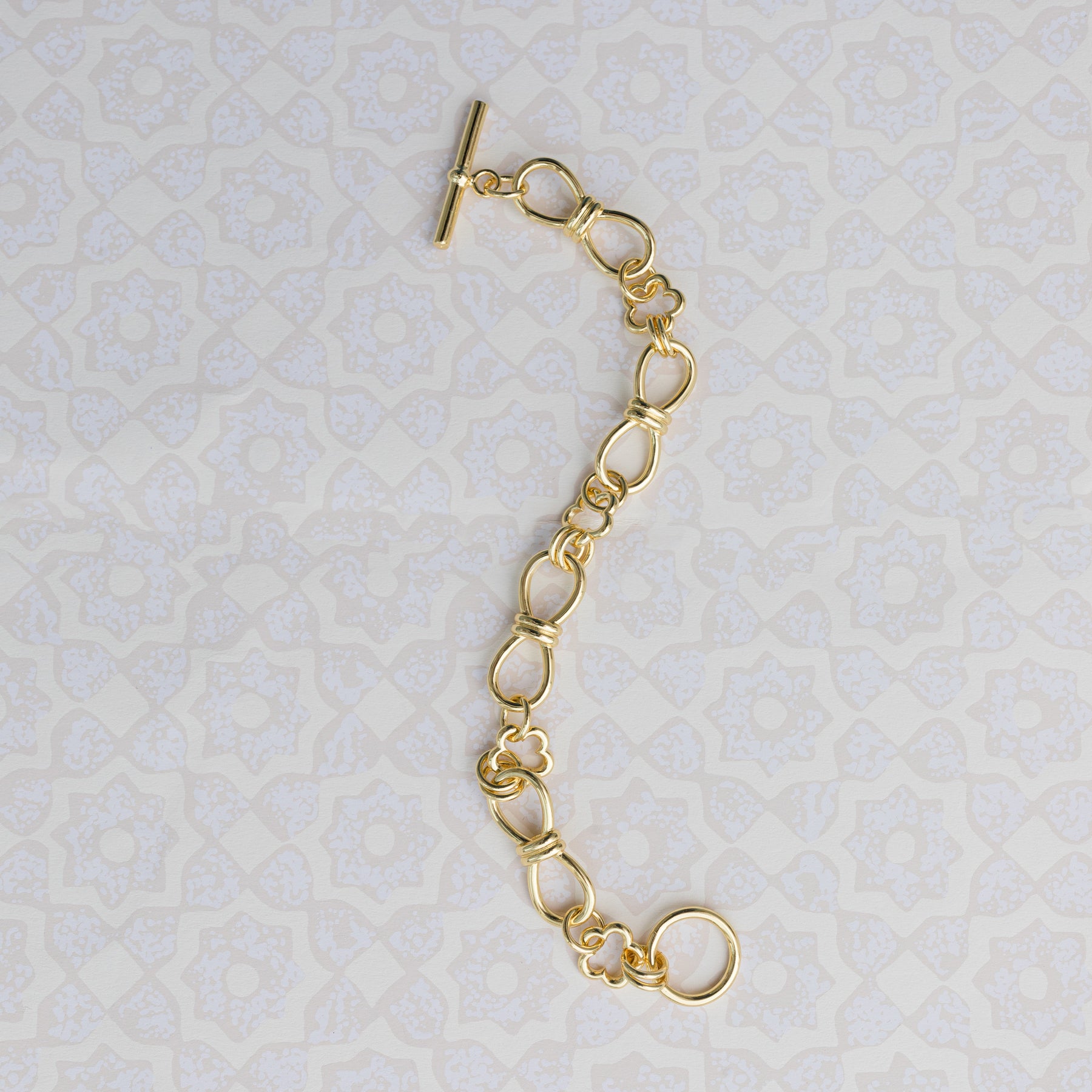 Toniq Gold Plated Set Of 3 Floral Adjustable Bracelets For Women