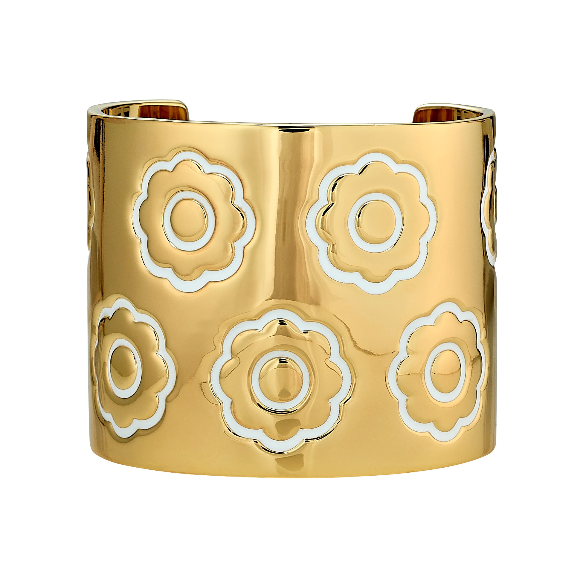 Engraved Flower Cuff - Ivory