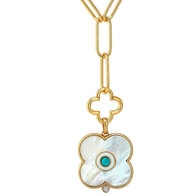 Mother of Pearl Evil Eye Charm LG