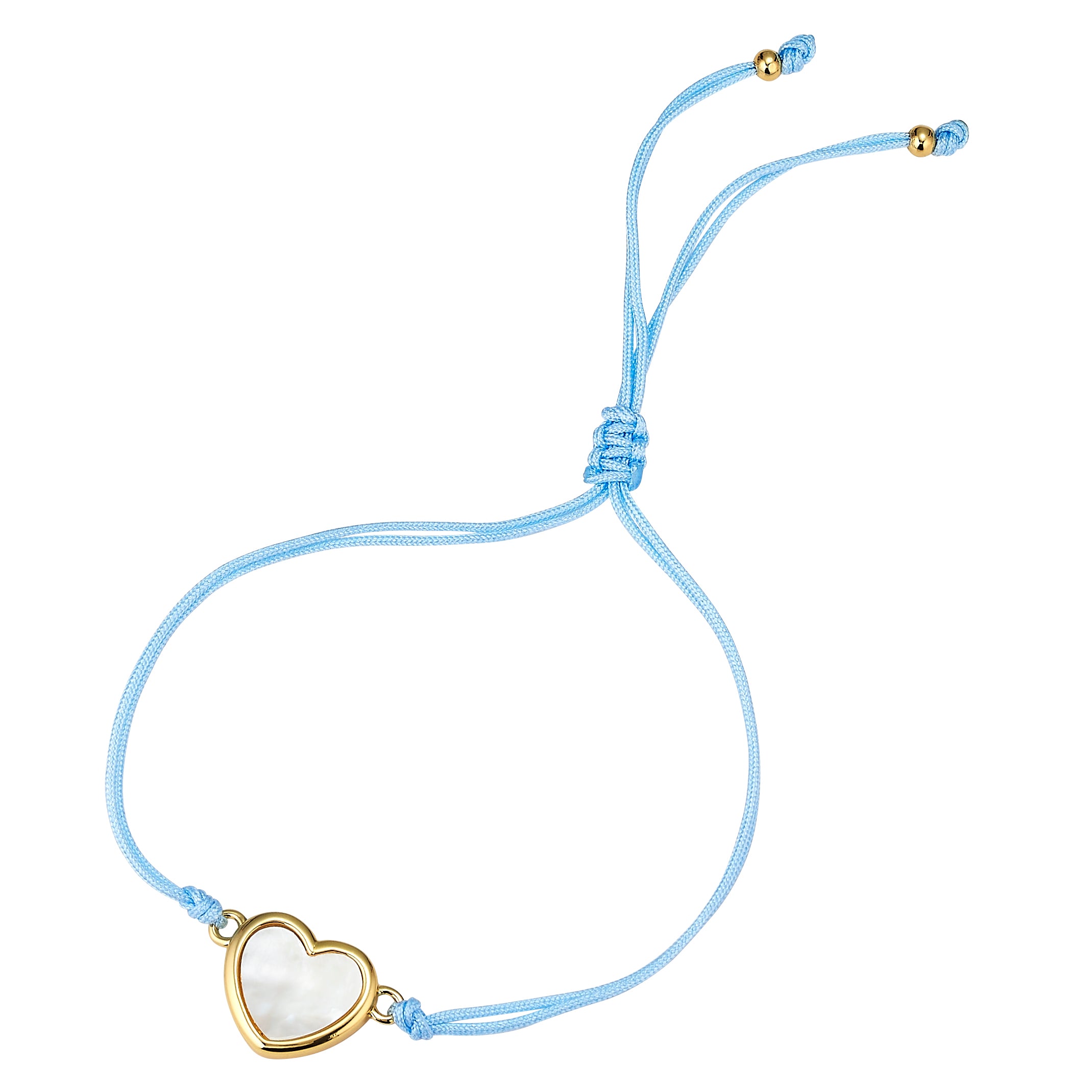 Light Blue Heart Cord Bracelet