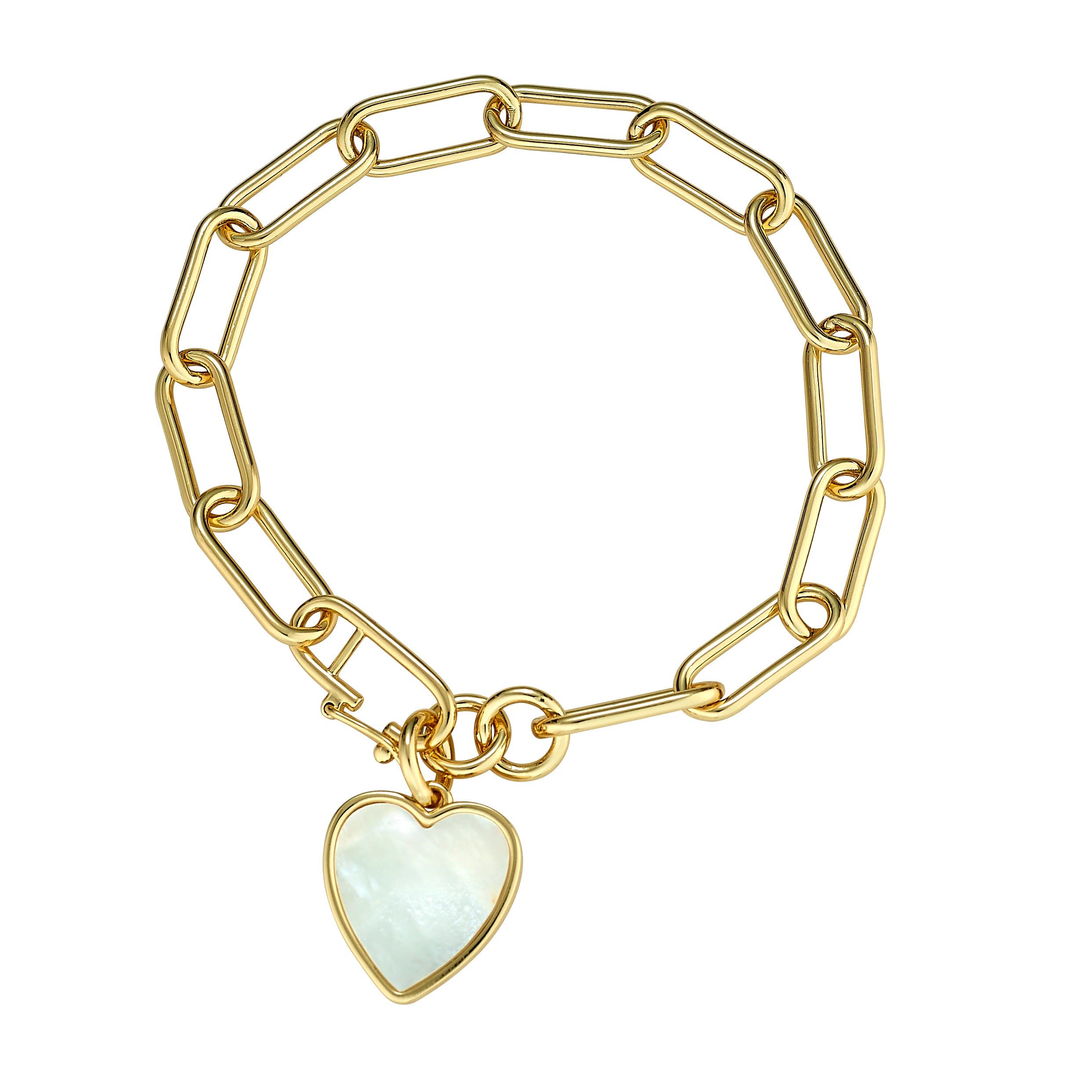 Heart Charm Link Bracelet