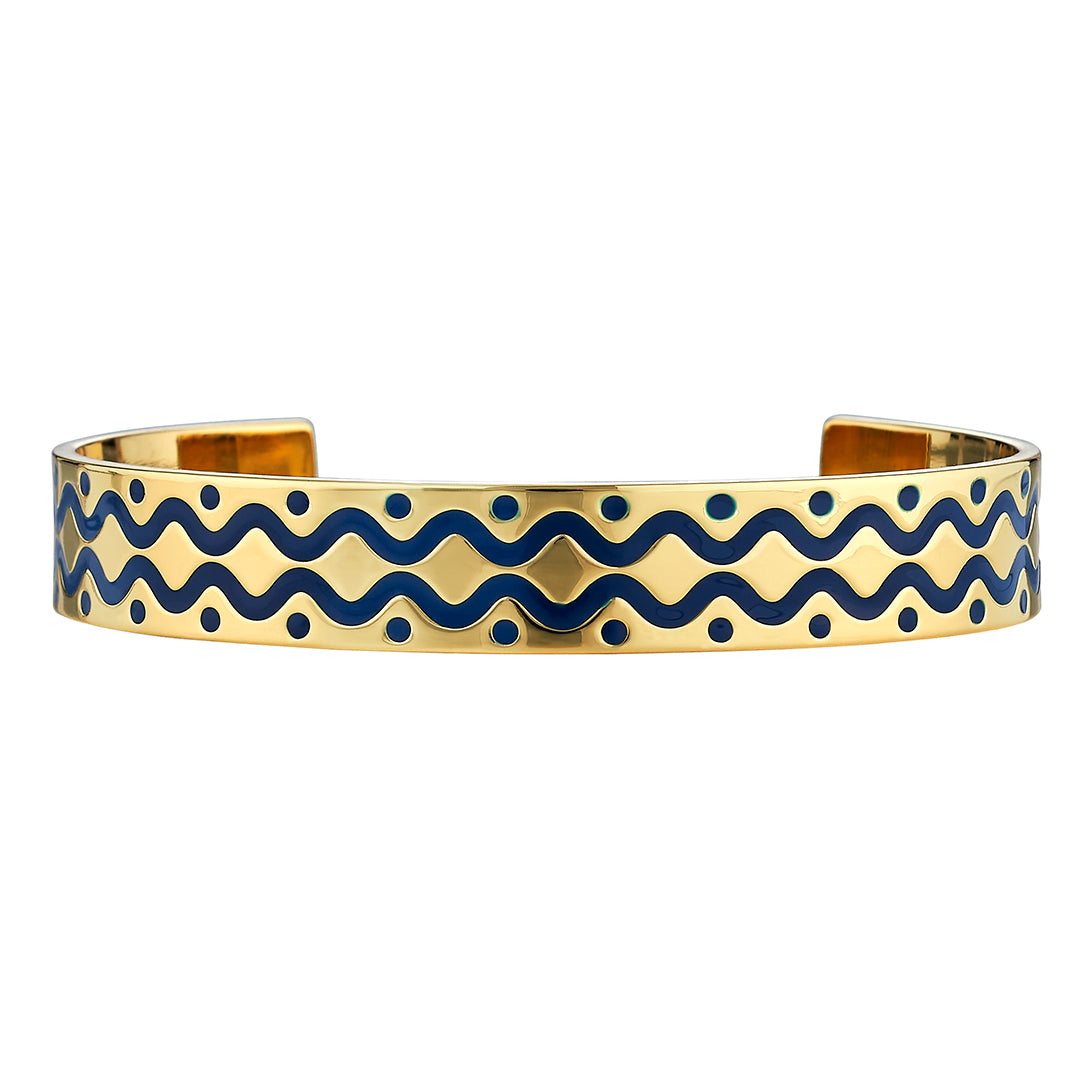 Navy Squiggle Cuff
