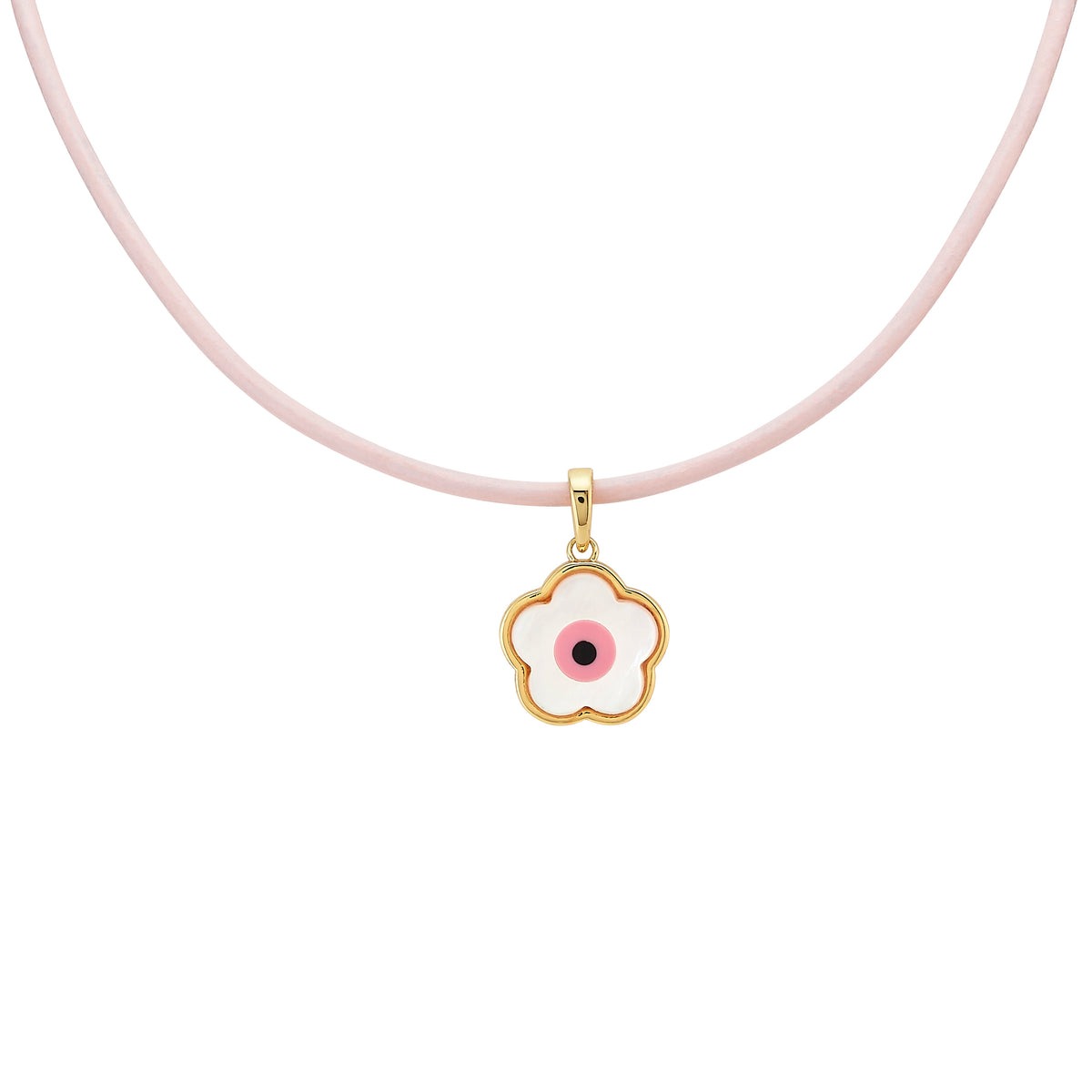 Pink Flower Evil Eye on Candy Cord