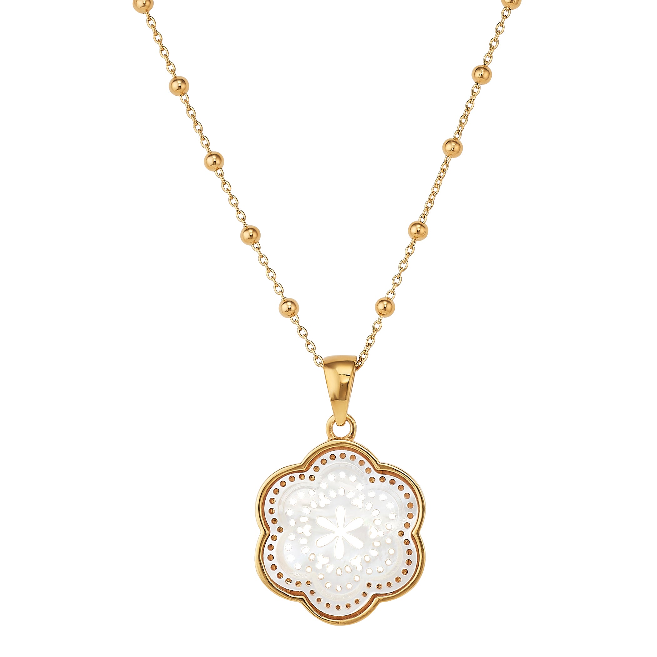 Gold Flower Charm Necklace