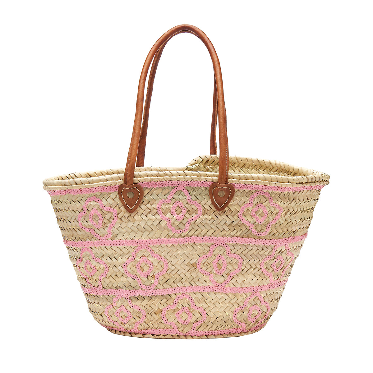 Pink Sequin Clover Basket